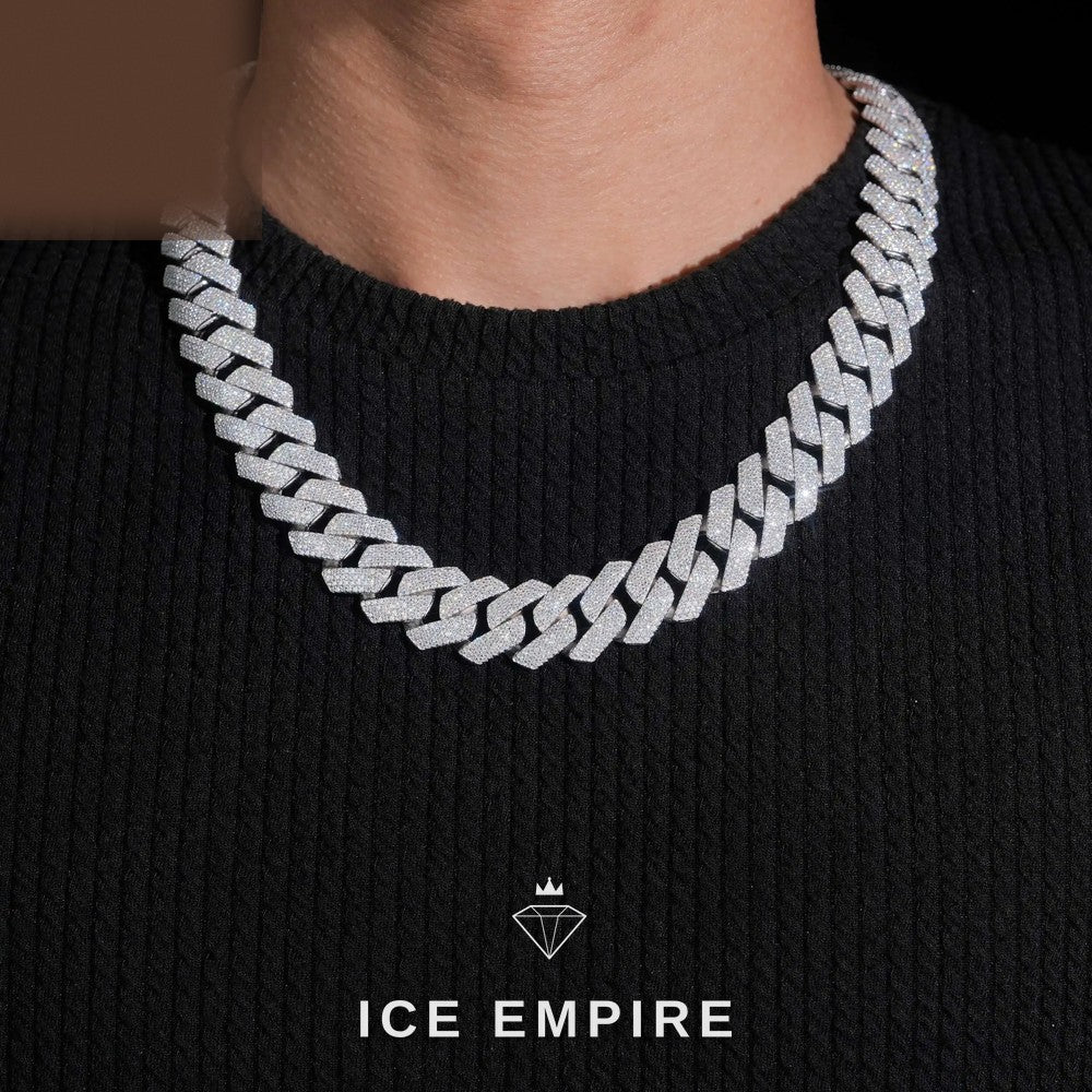 Iced Out Rose Gold Plated Moissanite Cuban Chain