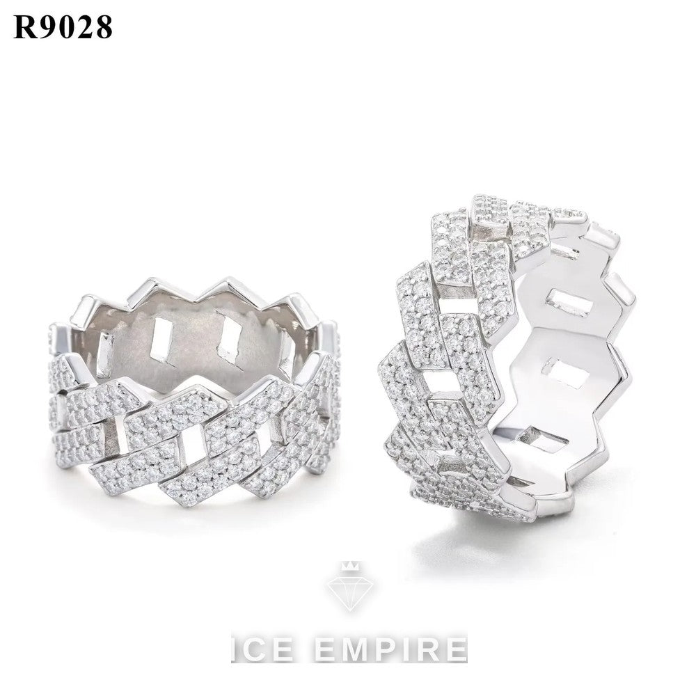 Iced Out 925 Silver Moissanite Ring