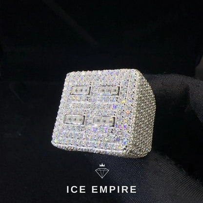 Iced Out 925 Silver Moissanite Ring