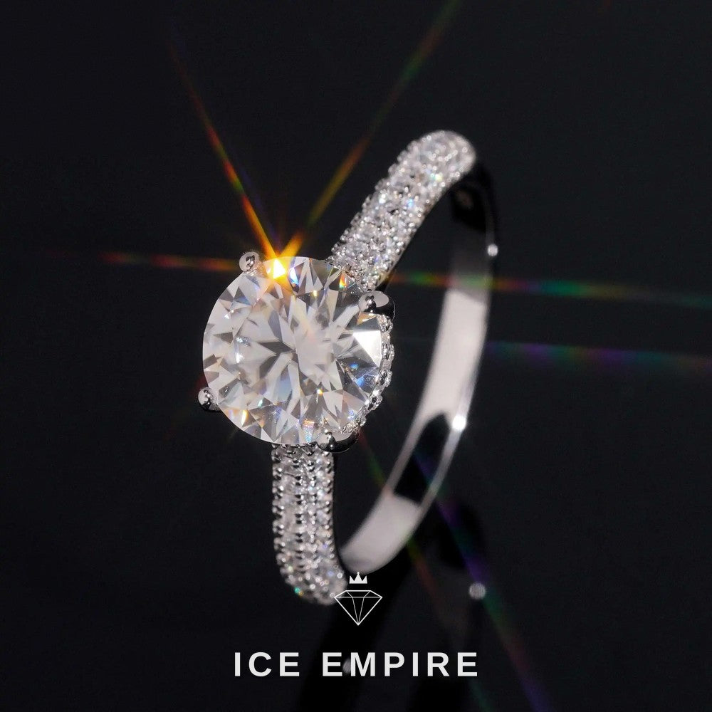 Iced Out Gold Plated Moissanite Wedding Band
