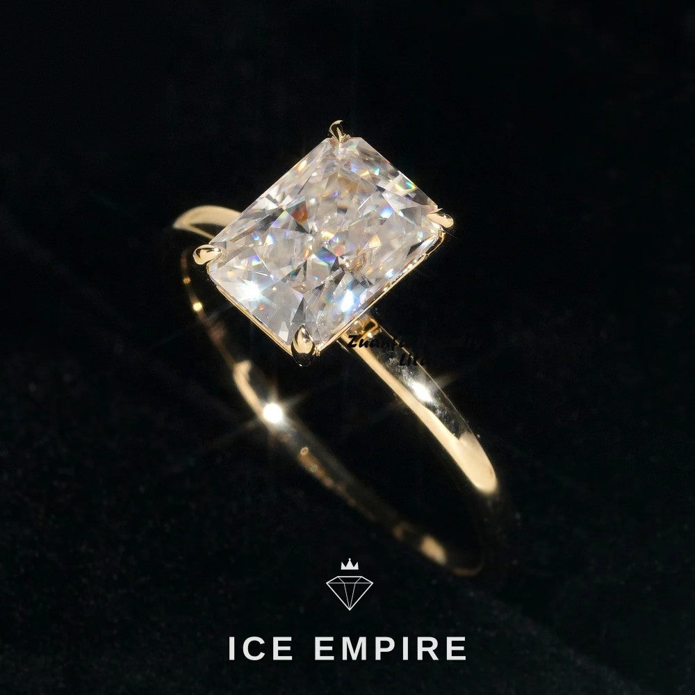 Iced Out Rose Gold Plated Moissanite Wedding Band
