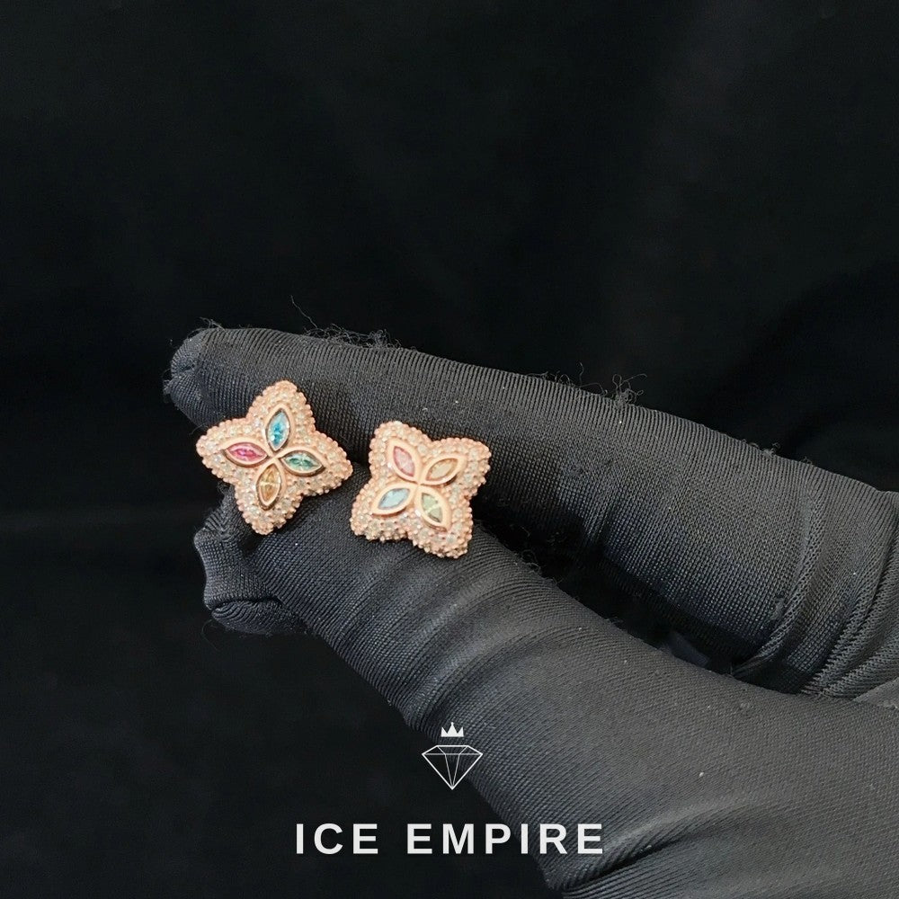 Iced Out 925 Silver Moissanite Stud Earrings