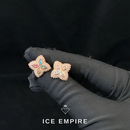 Iced Out 925 Silver Moissanite Stud Earrings