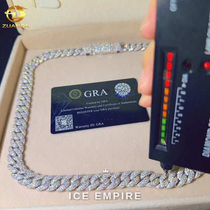 Iced Out Rose Gold Plated Moissanite Cuban Chain