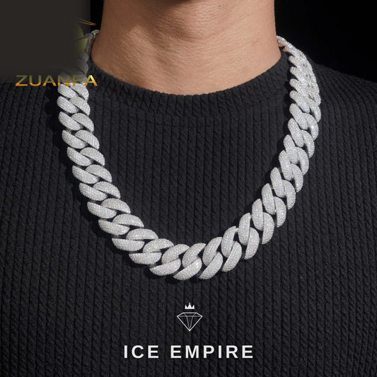 Iced Out Rose Gold Plated Moissanite Cuban Chain