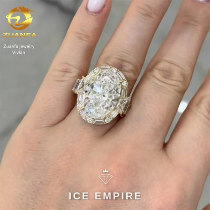 Iced Out 925 Silver Moissanite Wedding Band