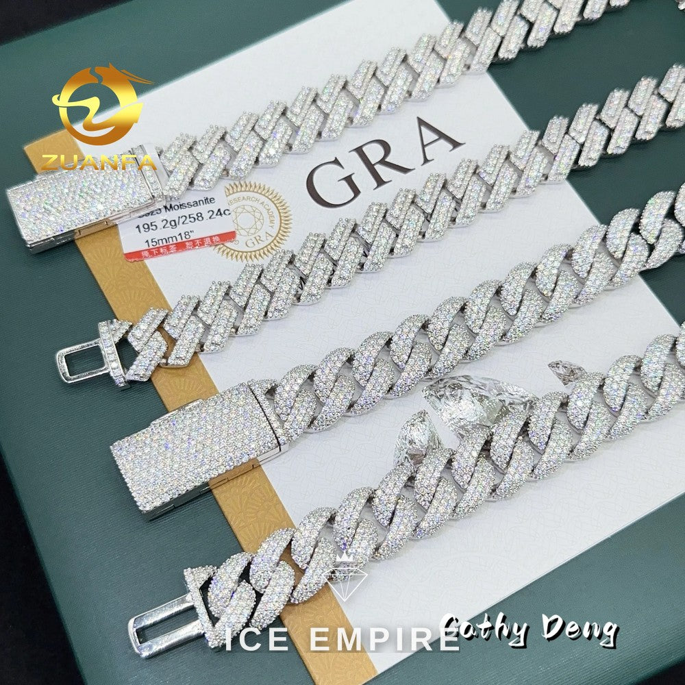 Iced Out Gold Plated Moissanite Cuban Chain