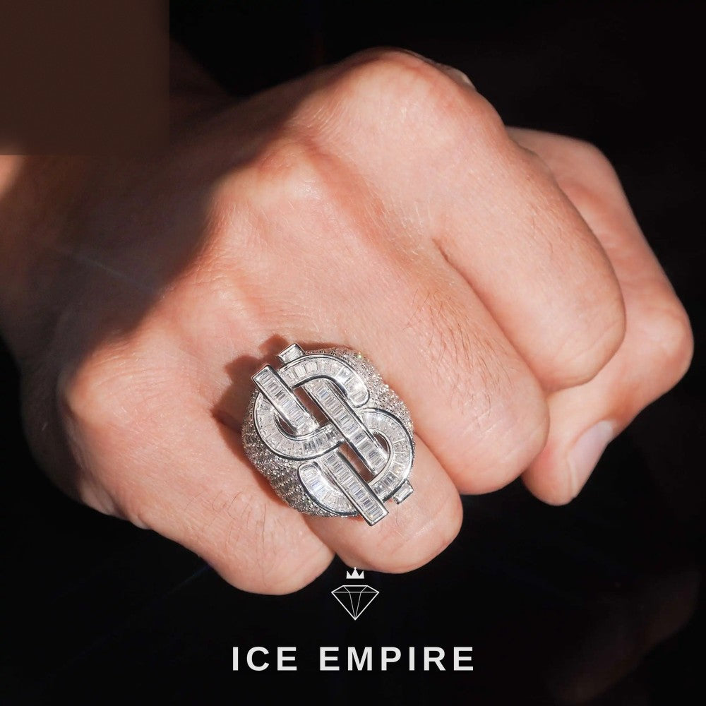 Iced Out 925 Silver Moissanite Ring
