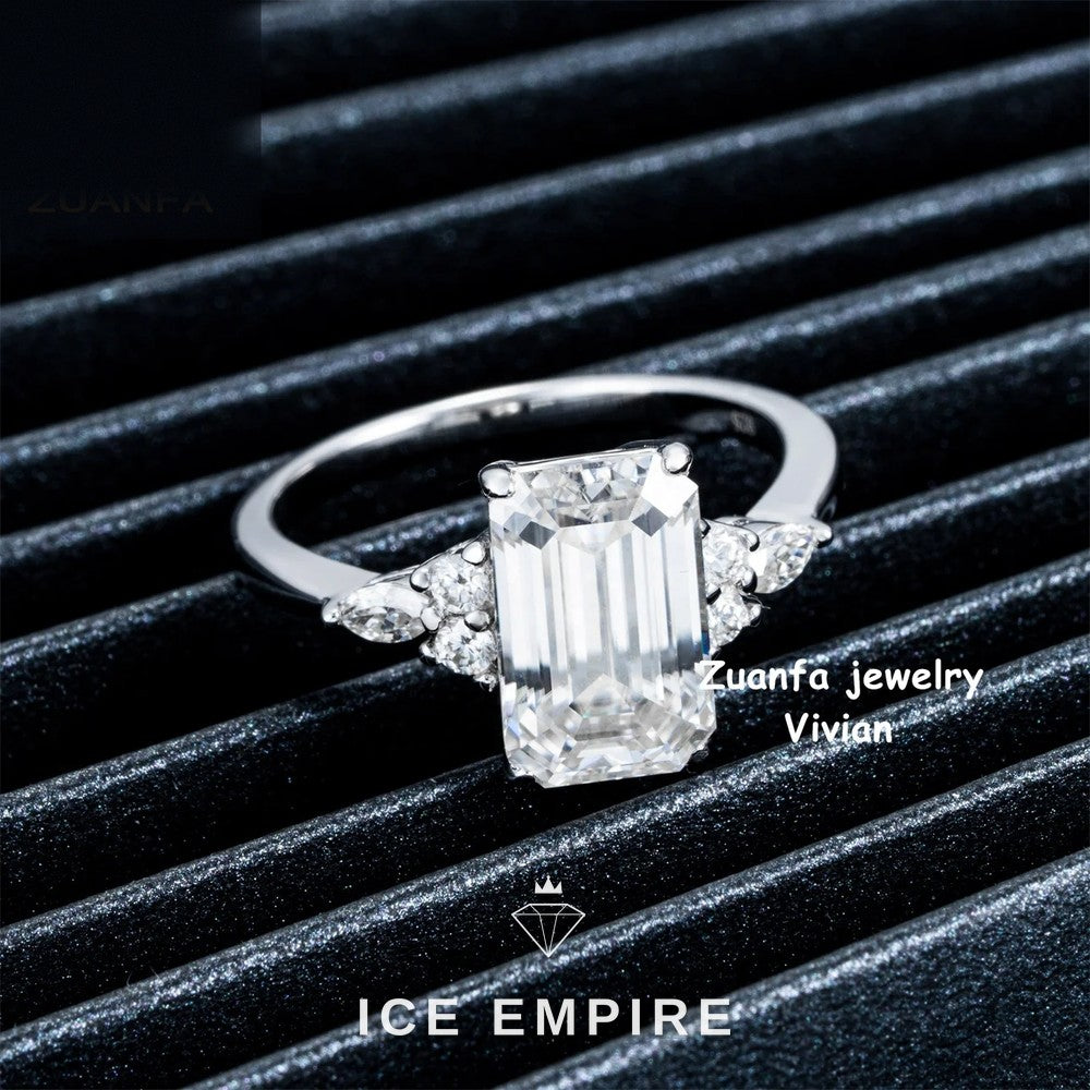 Iced Out Rose Gold Plated Moissanite Ring