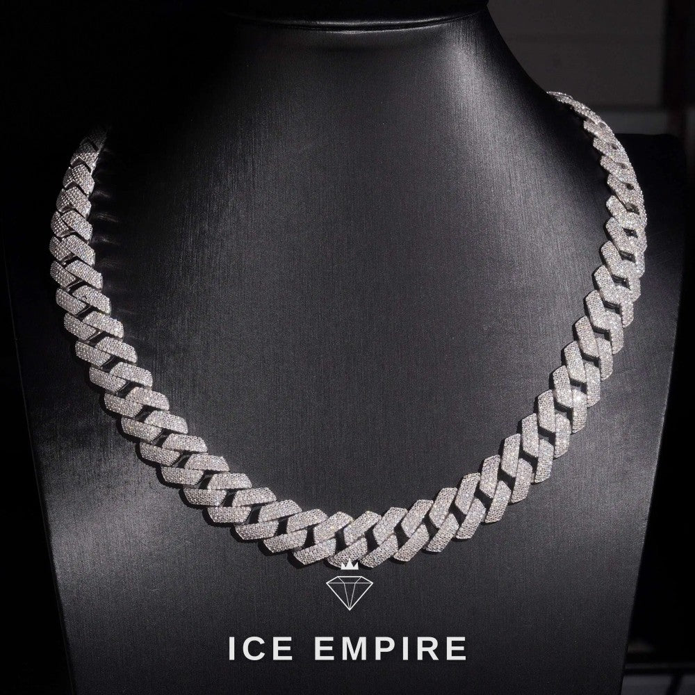 Iced Out Rose Gold Plated Moissanite Cuban Chain
