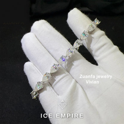 Iced Out 925 Silver Moissanite Tennis Chain