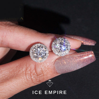Iced Out 925 Silver Moissanite Earrings