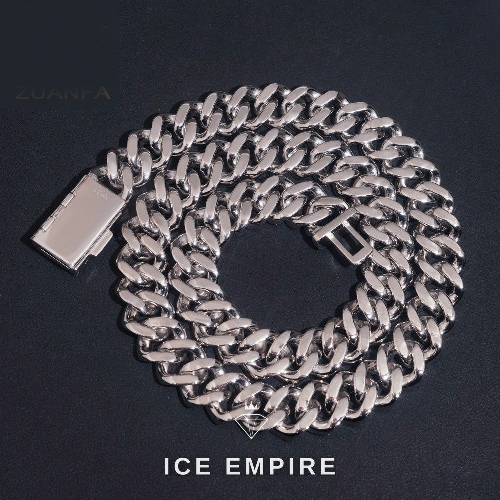 Iced Out 925 Silver Moissanite Cuban Chain