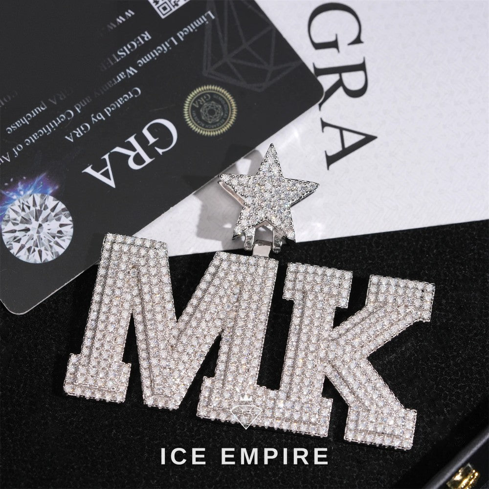 Iced Out Baguette Rose Gold Plated Moissanite Pendant