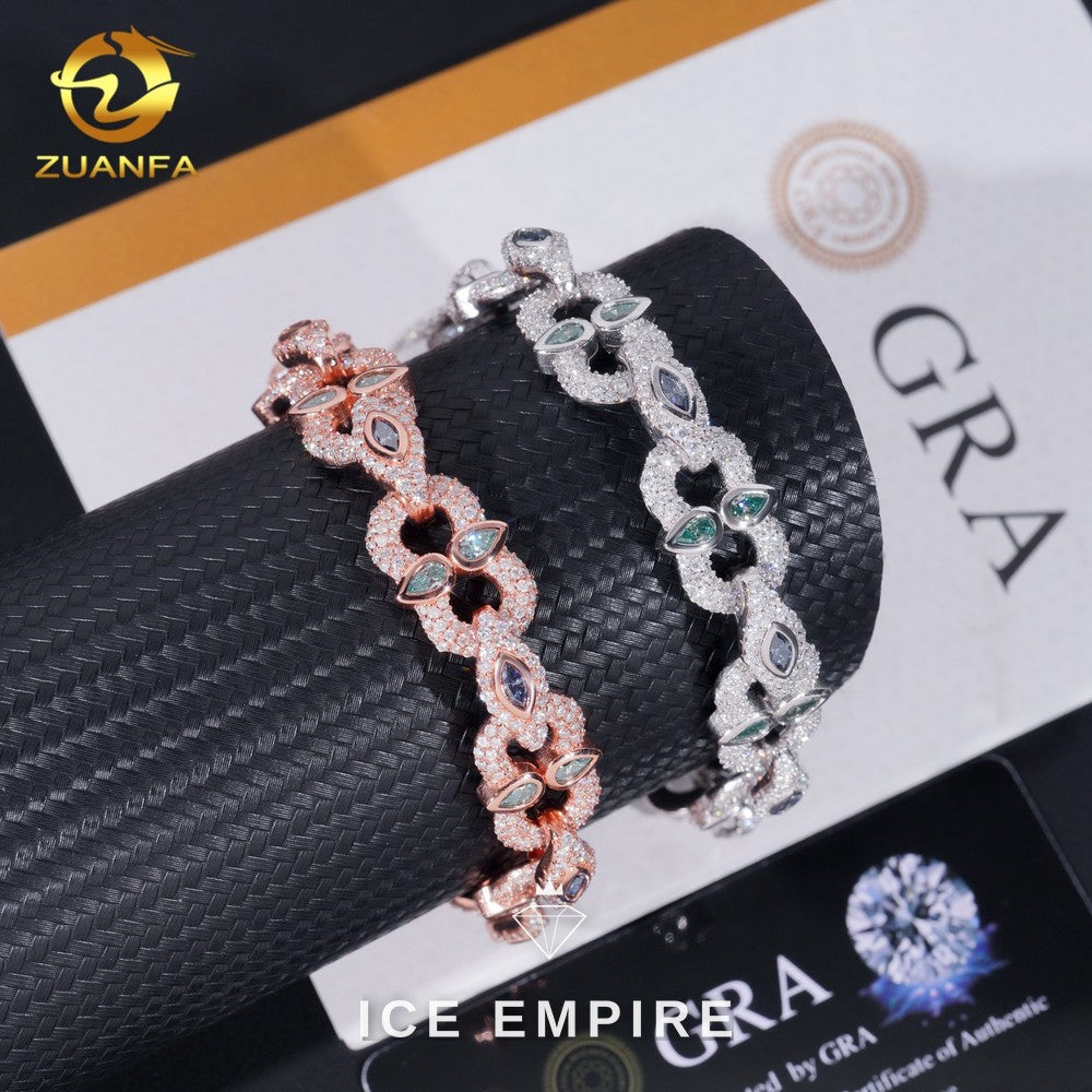 Iced Out Rose Gold Plated Moissanite Cuban Chain
