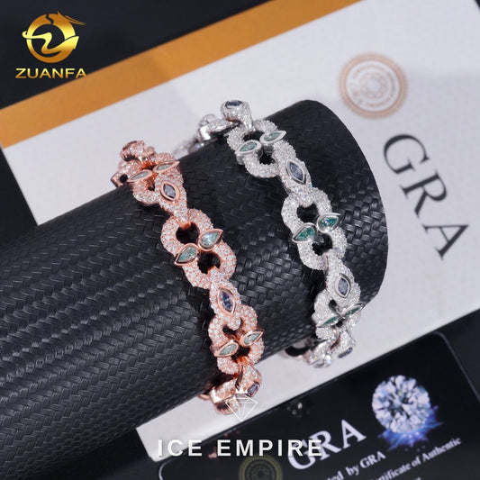 Iced Out Rose Gold Plated Moissanite Cuban Chain