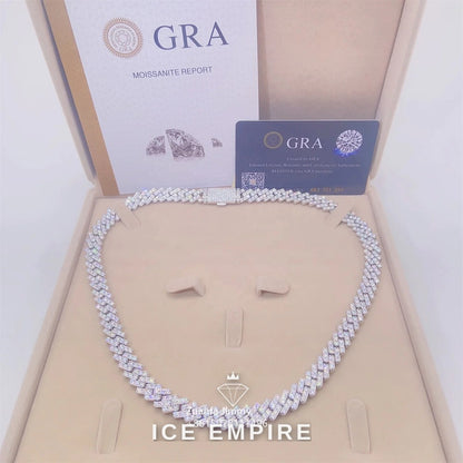 Iced Out 925 Silver Moissanite Cuban Chain