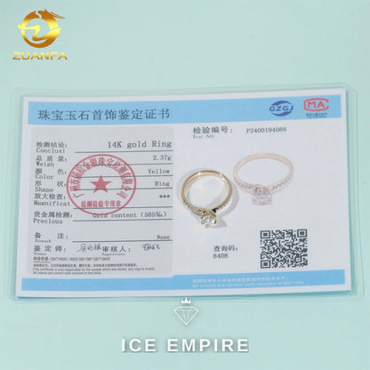 Iced Out 9K Gold Moissanite Wedding Band