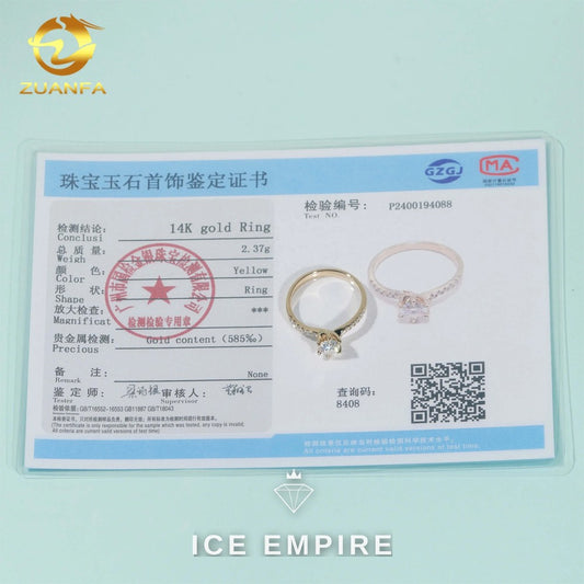 Iced Out 9K Gold Moissanite Wedding Band