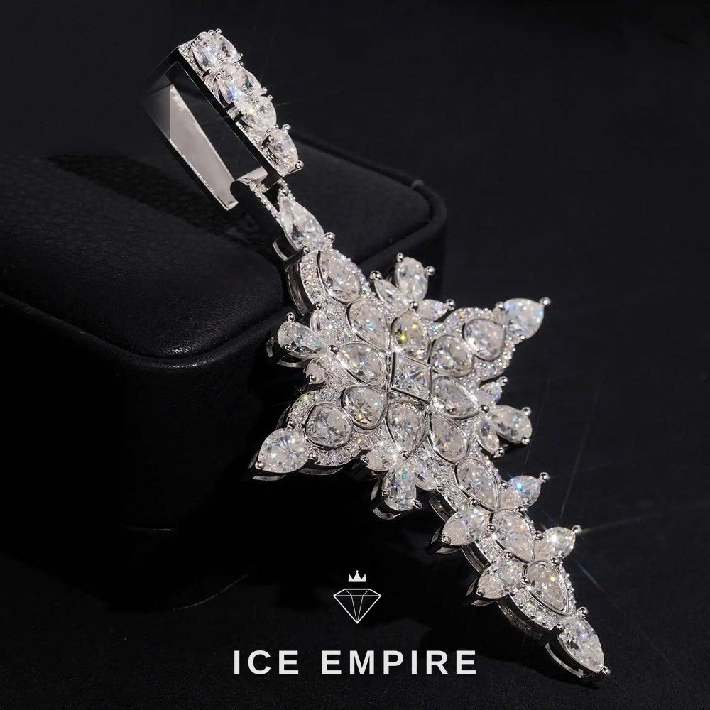 Iced Out Cluster Rose Gold Plated Moissanite Pendant