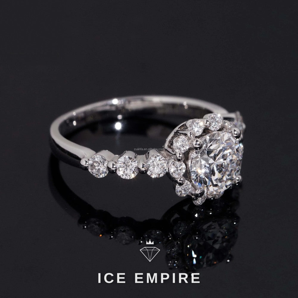 Iced Out Gold Plated Lab Grown Diamond Engagement Ring