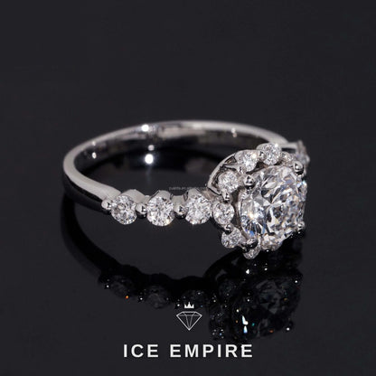 Iced Out Gold Plated Lab Grown Diamond Engagement Ring