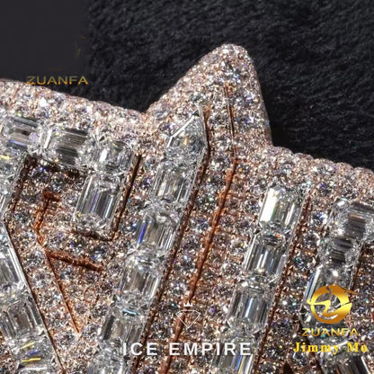 Iced Out Baguette 925 Silver Moissanite Pendant