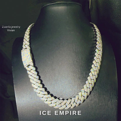 Iced Out Rose Gold Plated Moissanite Cuban Chain