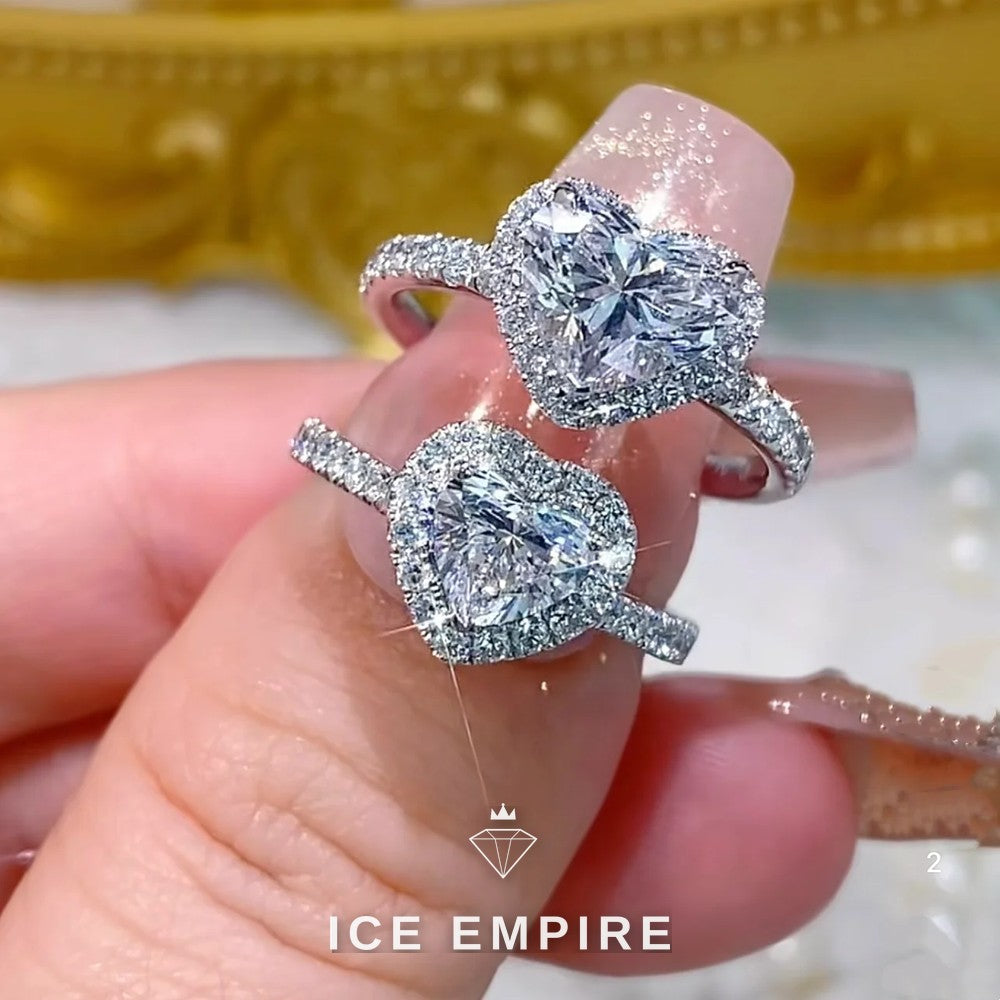 Iced Out Heart 10K Gold Lab Grown Diamond Ring