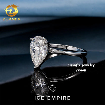 Iced Out 925 Silver Moissanite Ring
