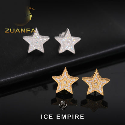 Iced Out Cluster 925 Silver Moissanite Earrings