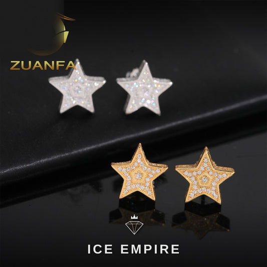 Iced Out Cluster 925 Silver Moissanite Earrings