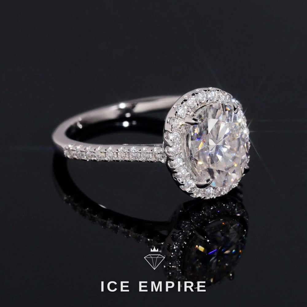 Iced Out Cluster Gold Plated Moissanite Wedding Band