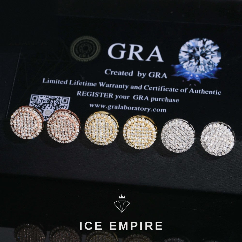Iced Out 925 Silver Moissanite Stud Earrings