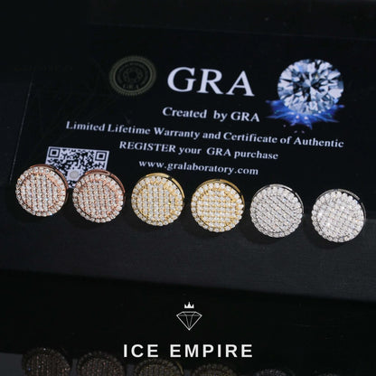 Iced Out 925 Silver Moissanite Stud Earrings