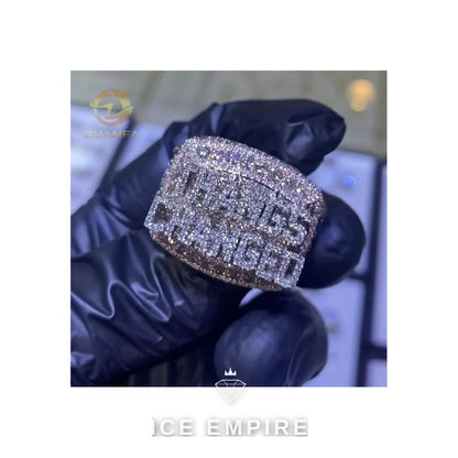 Iced Out 925 Silver Moissanite Ring