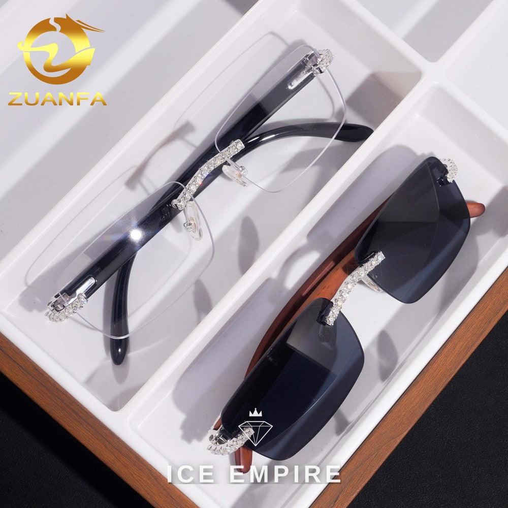 Iced Out 925 Silver Moissanite Glasses