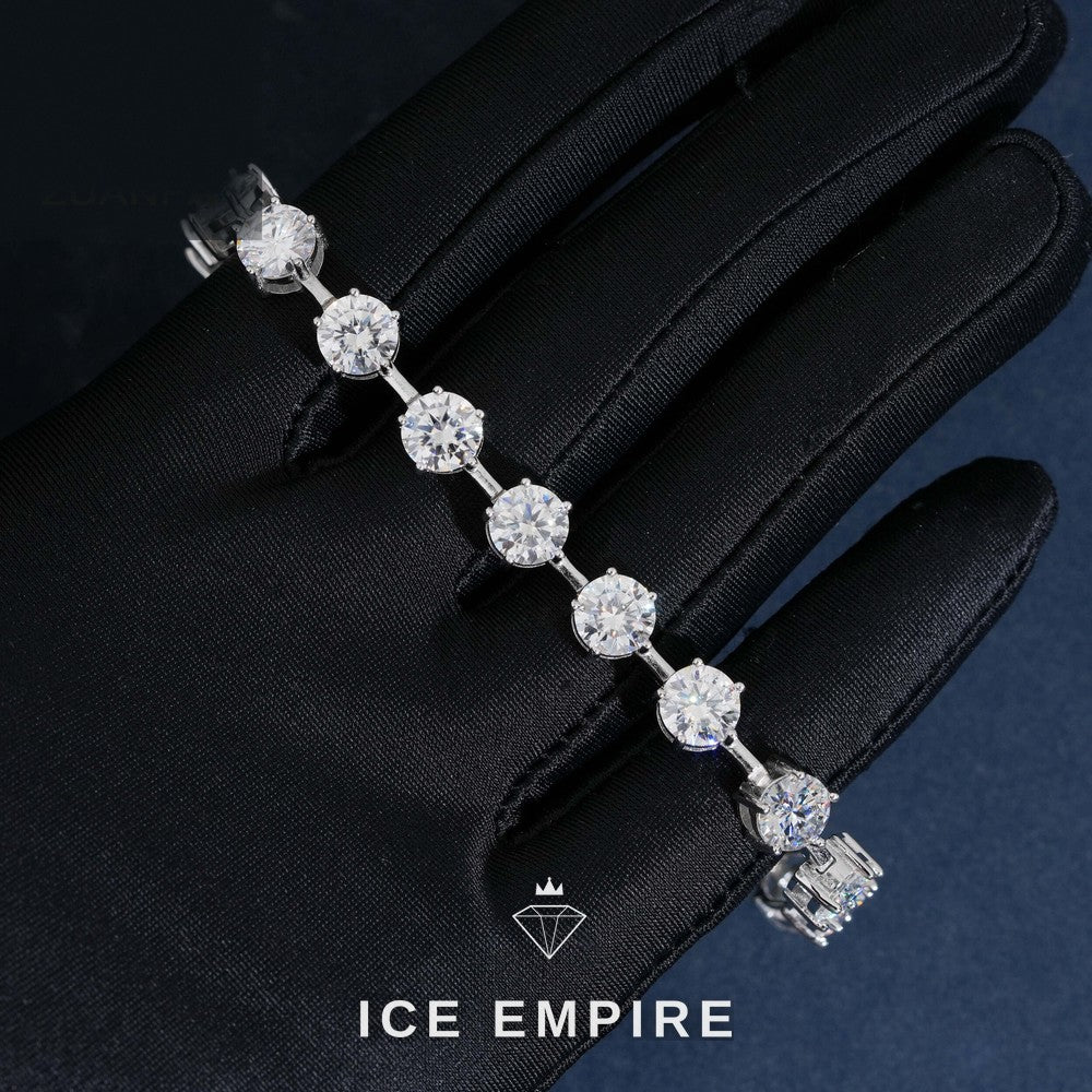 Iced Out 925 Silver Moissanite Tennis Bracelet