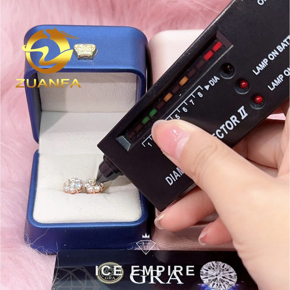 Iced Out Cluster 925 Silver Moissanite Stud Earrings