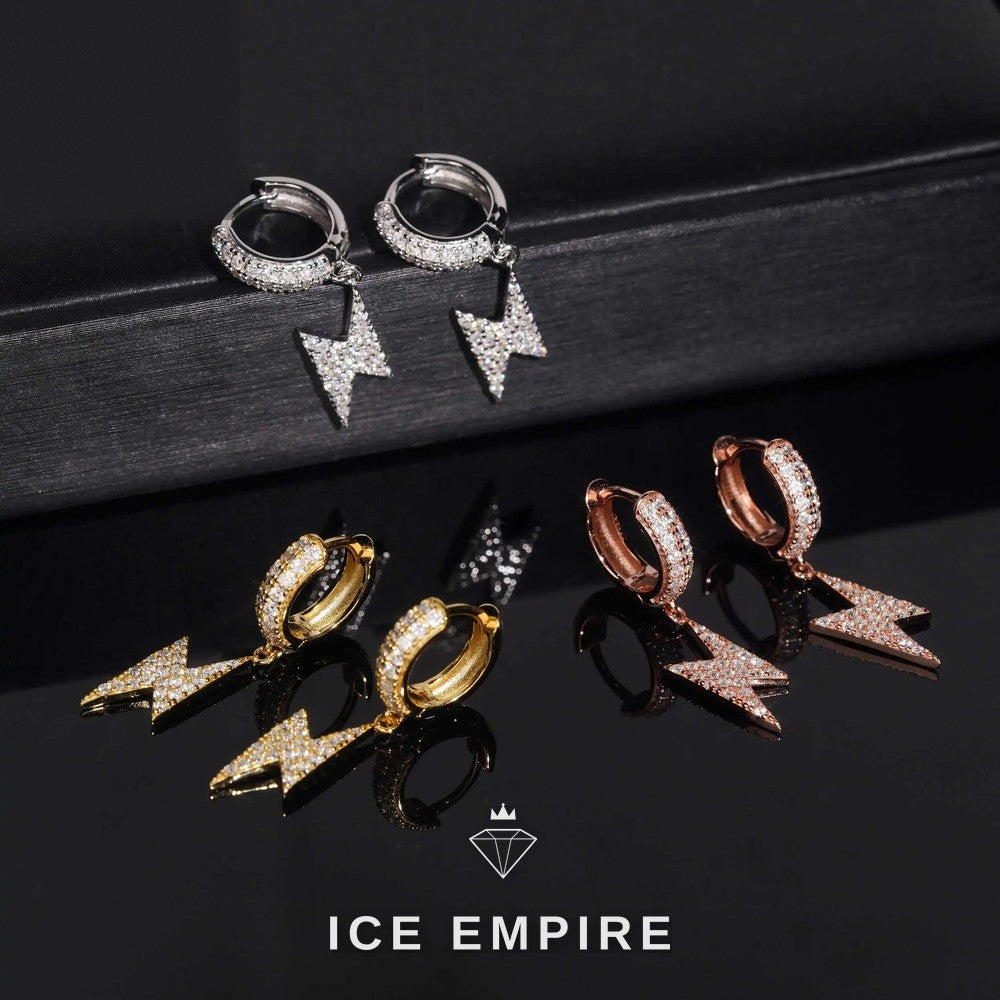 Iced Out Gold Plated Moissanite Hoop Earrings