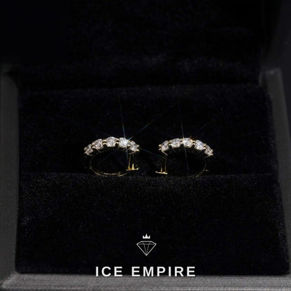 Iced Out Rose Gold Plated Lab Grown Diamond Hoop Earrings