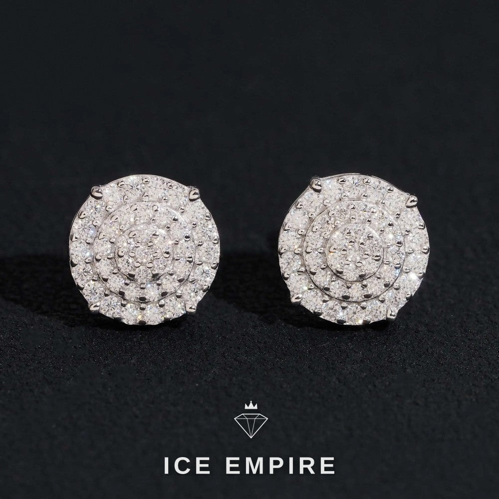 Iced Out 14K Gold Moissanite Stud Earrings
