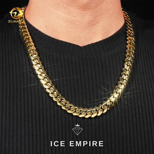 Iced Out Rose Gold Plated Moissanite Cuban Chain