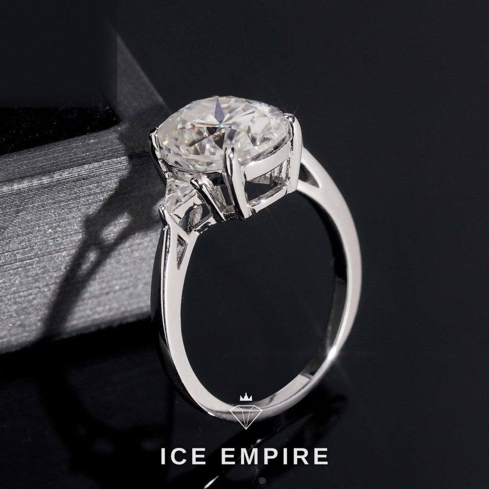 Iced Out 925 Silver Moissanite Engagement Ring