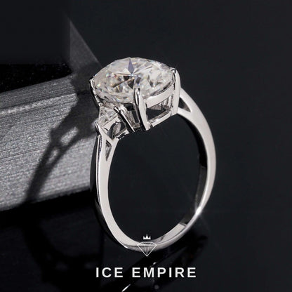 Iced Out 925 Silver Moissanite Engagement Ring