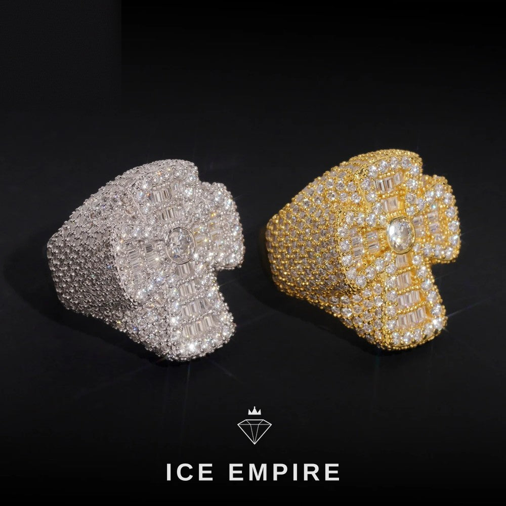 Iced Out Baguette 925 Silver Moissanite Ring