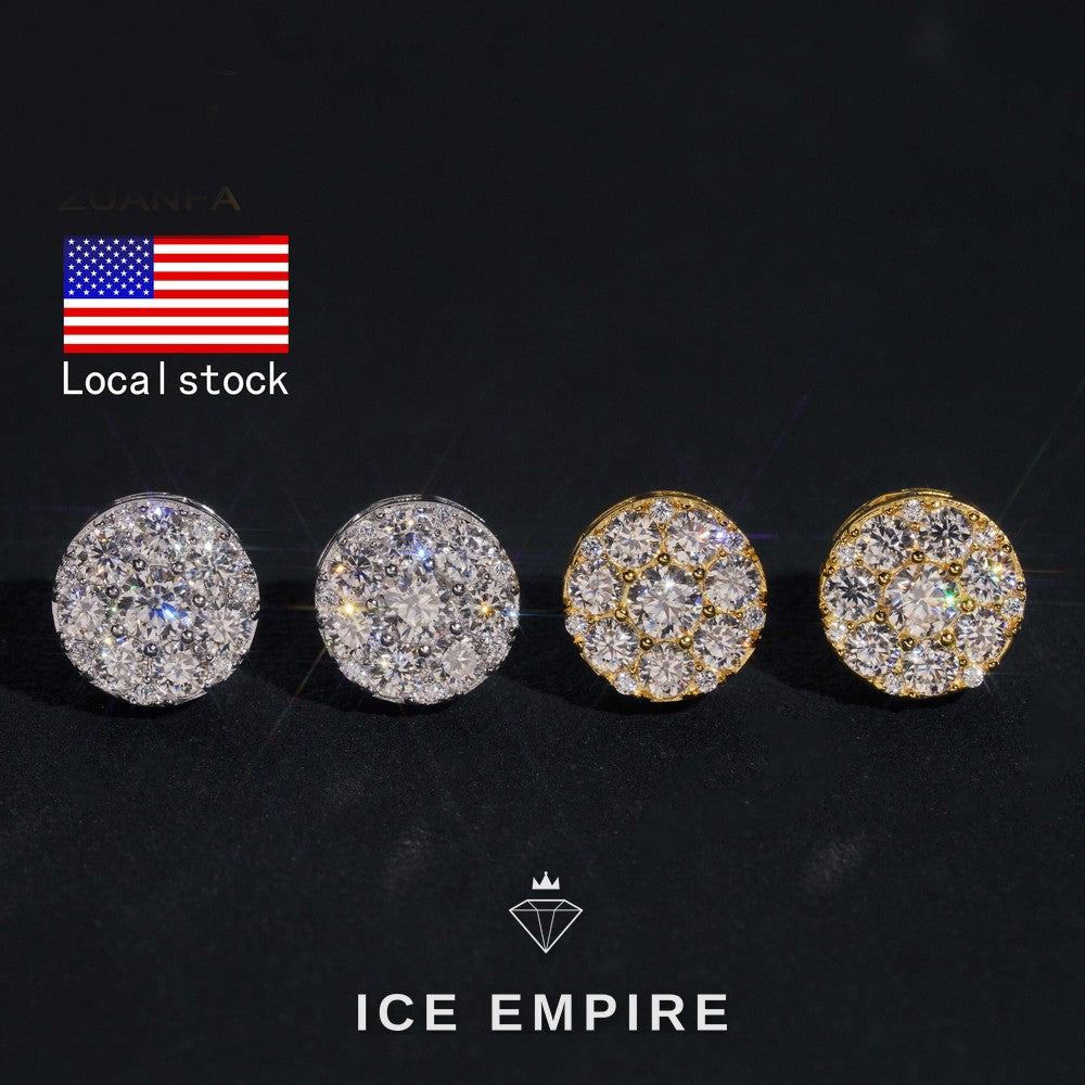 Iced Out Gold Plated Moissanite Earrings