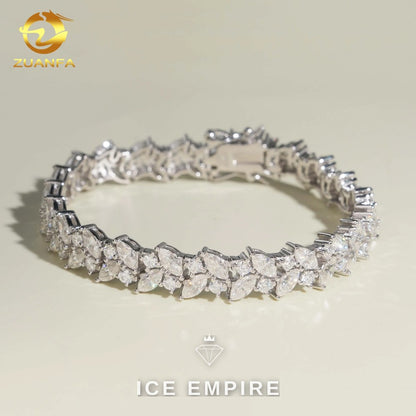 Iced Out 925 Silver Moissanite Tennis Bracelet
