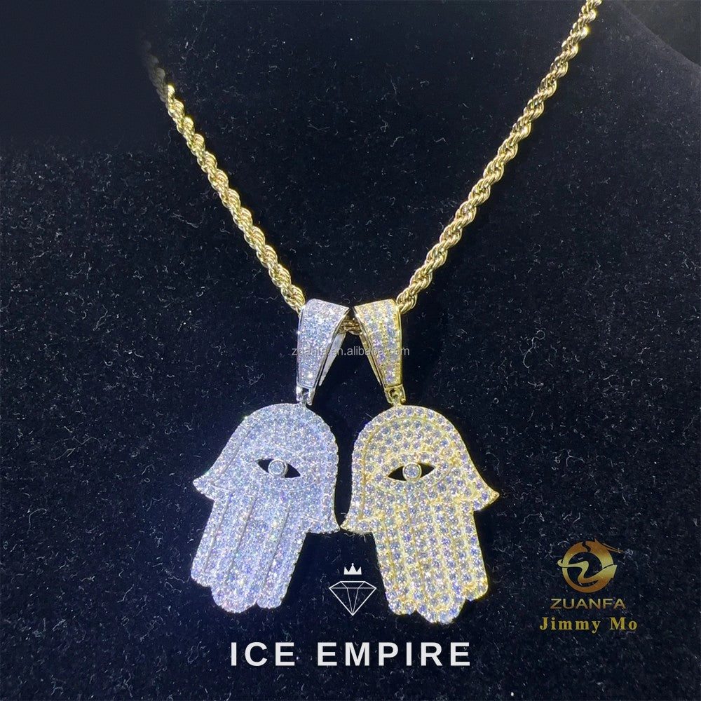 Iced Out Cross 925 Silver Moissanite Pendant