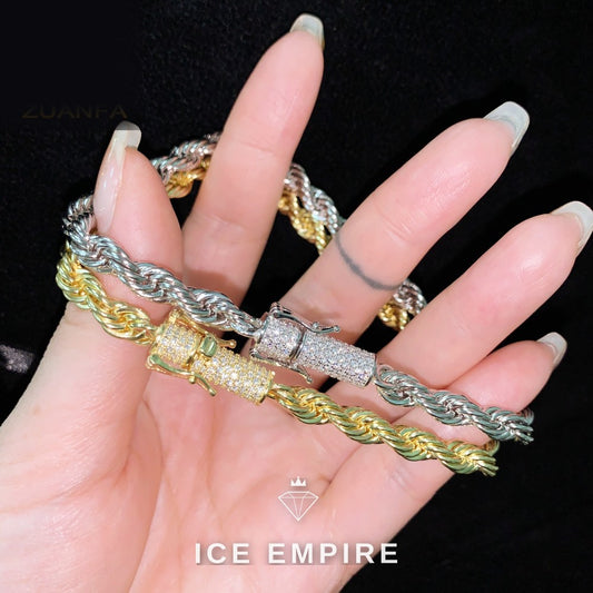Iced Out Rose Gold Plated Moissanite Cuban Chain